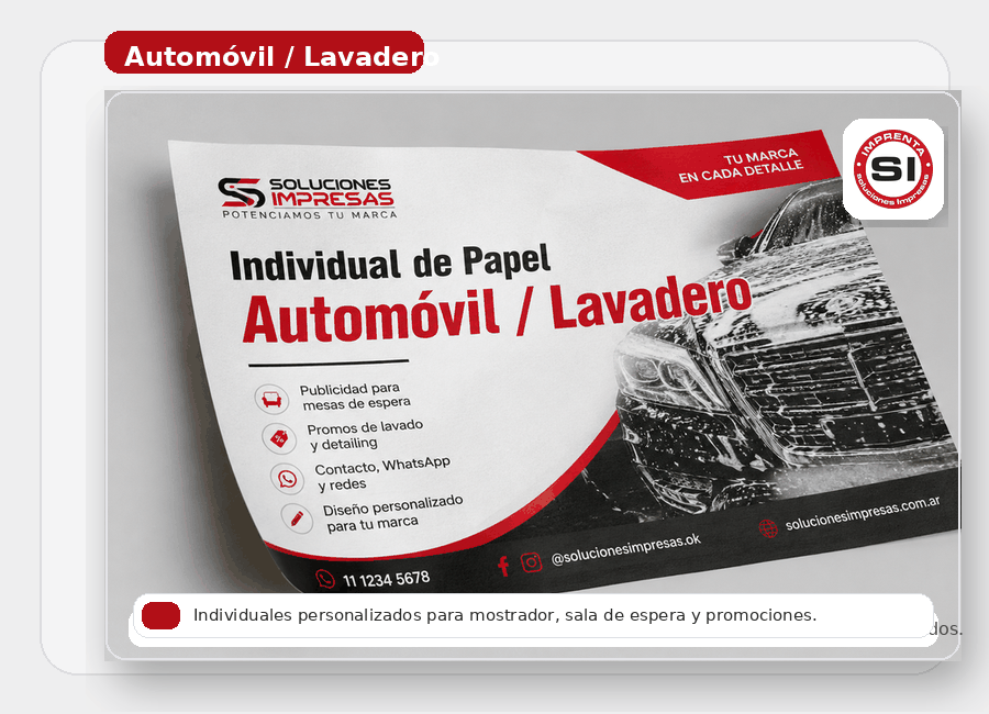 Facturas e individuales de papel para automóviles, lavaderos, restaurantes y SI Imprenta